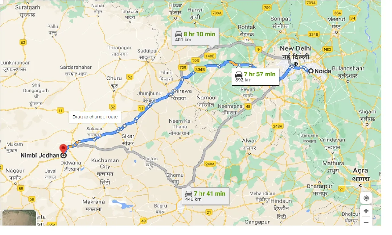 noida-to-nimbi-jodhan-taxi