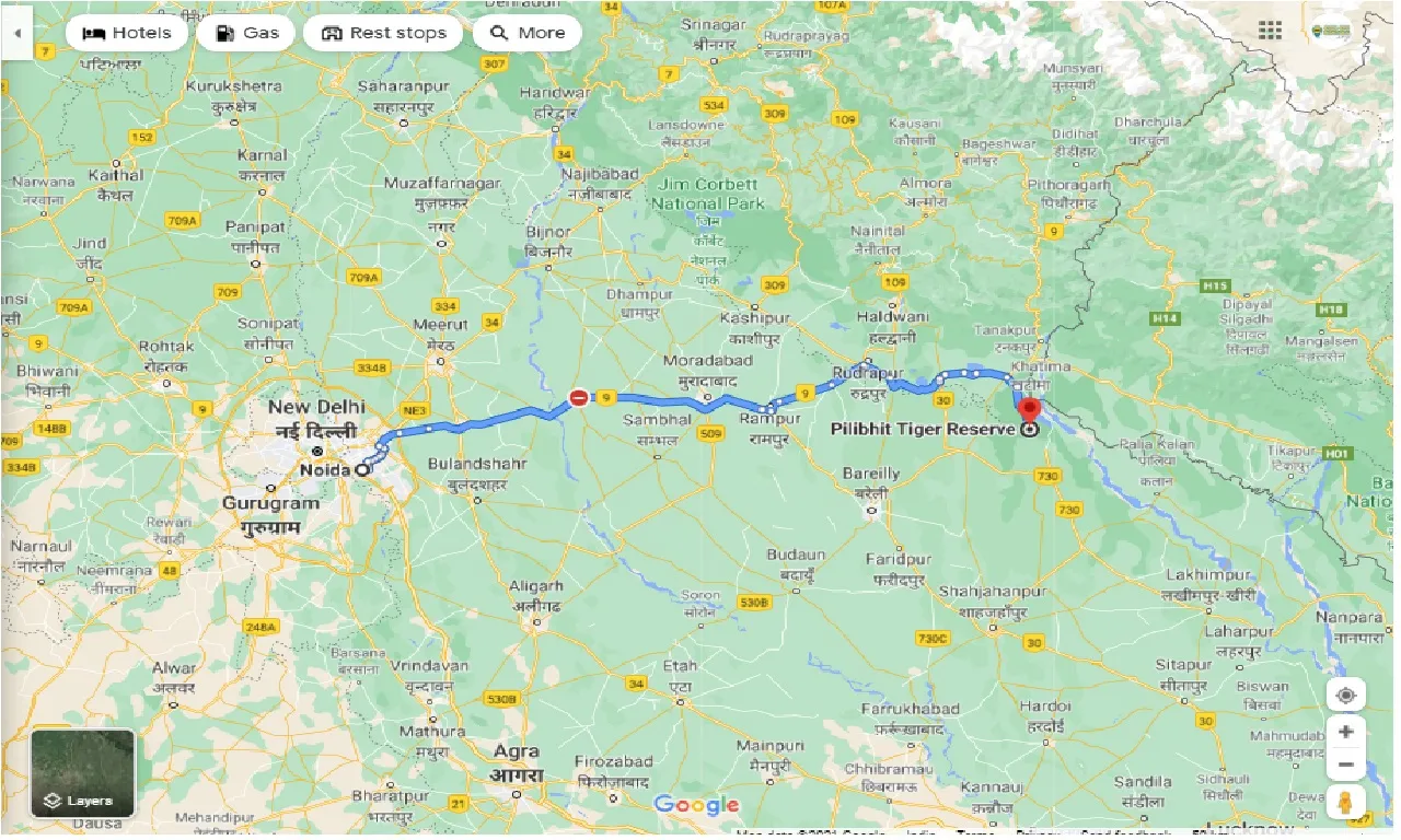noida-to-pilibhit-tiger-reserve-one-way