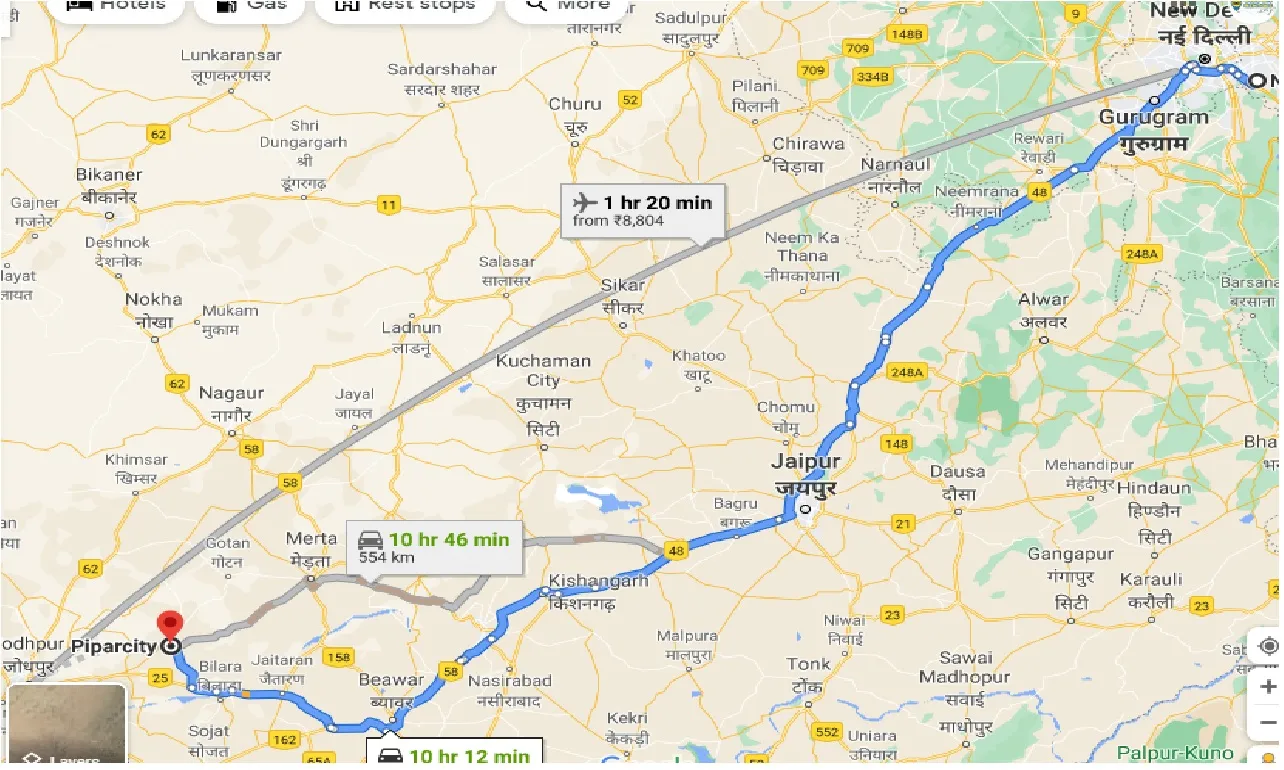 noida-to-piparcity-taxi