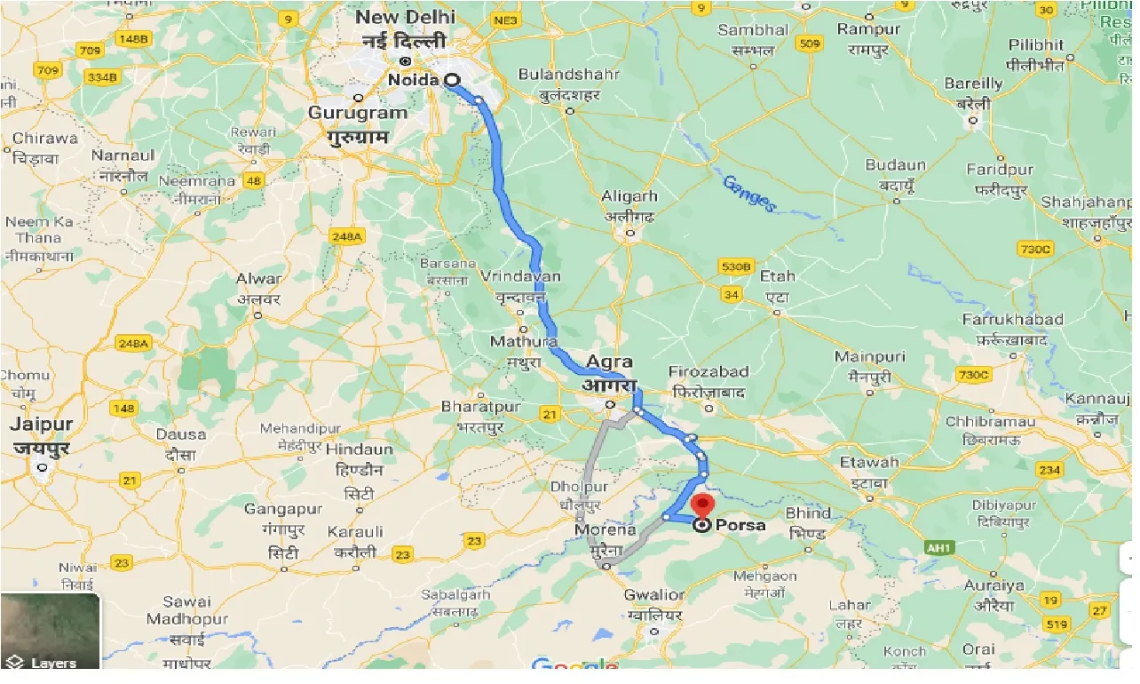 noida-to-porsa-one-way