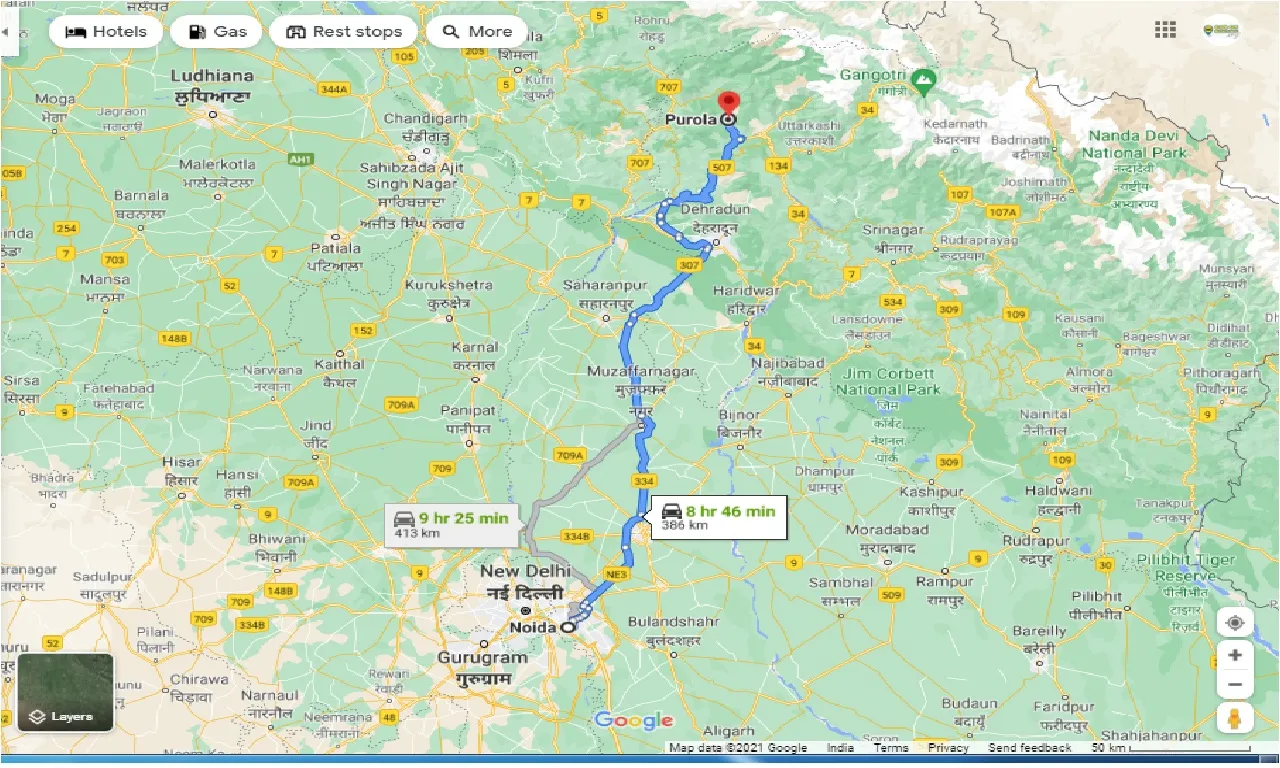 noida-to-purola-round-trip