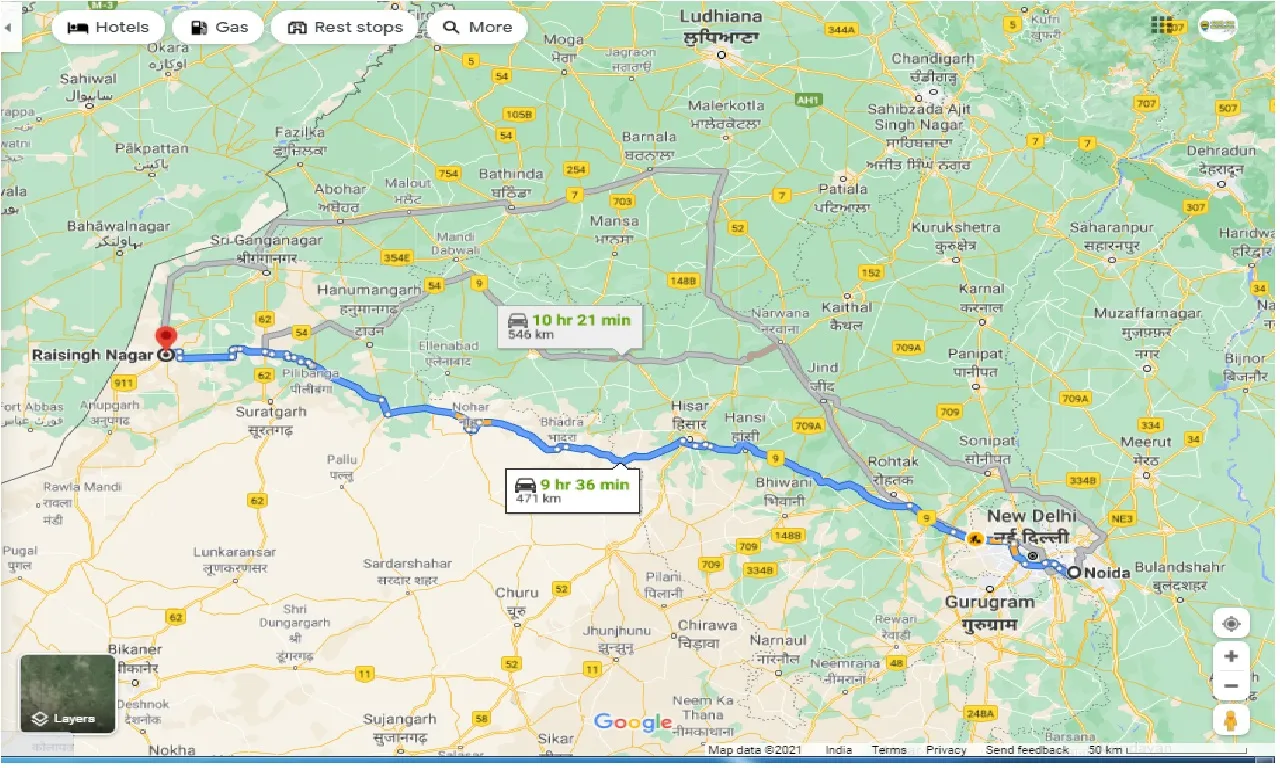 noida-to-raisingh-nagar-one-way