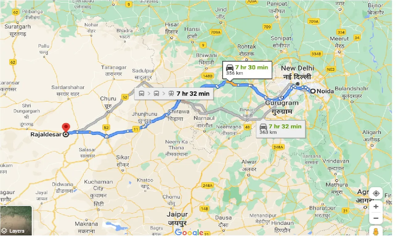 noida-to-rajaldesar-one-way