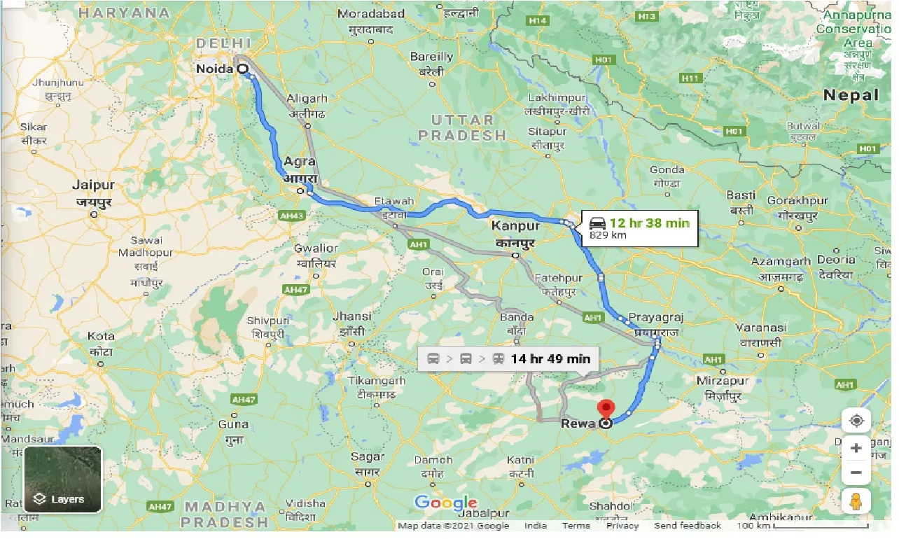noida-to-rewa-one-way
