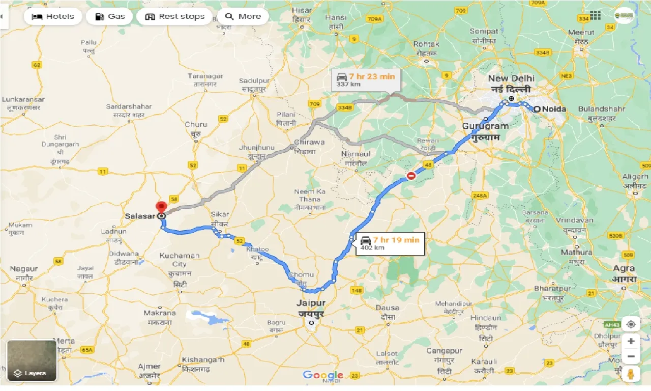 noida-to-salasar-one-way