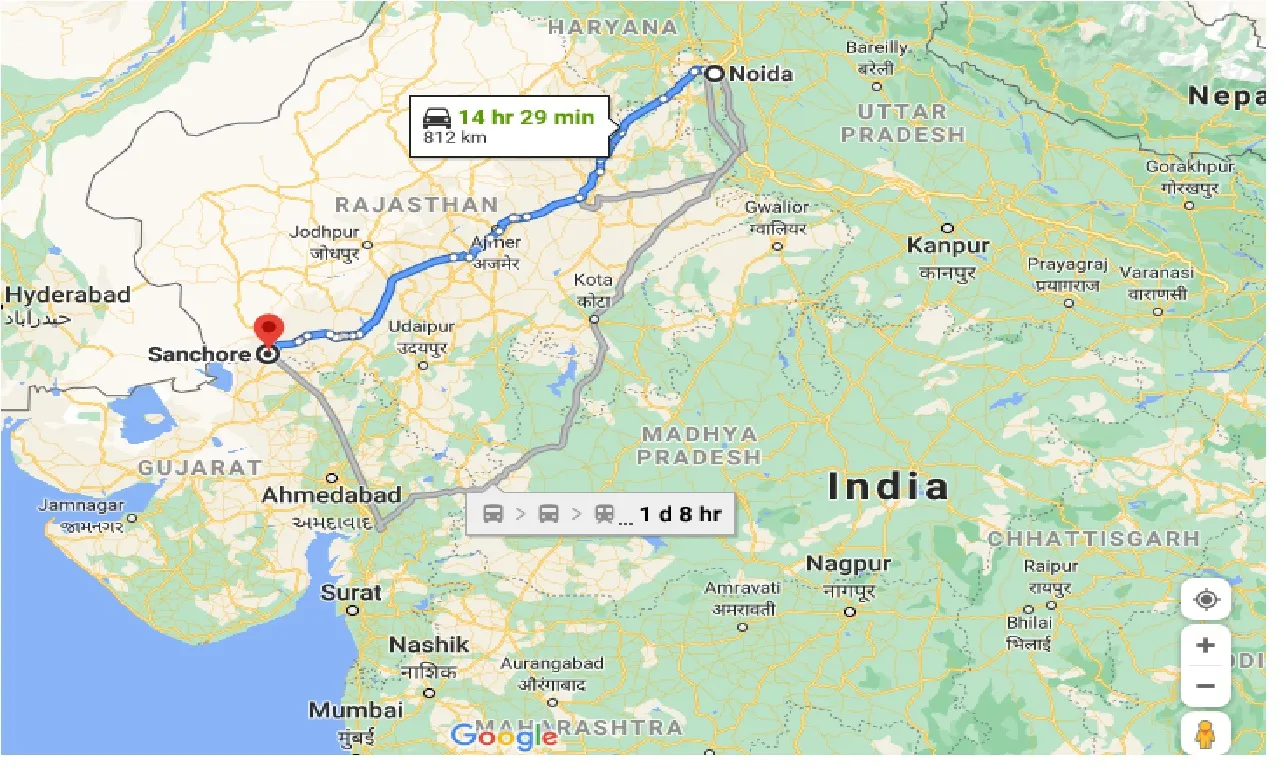 noida-to-sanchore-taxi