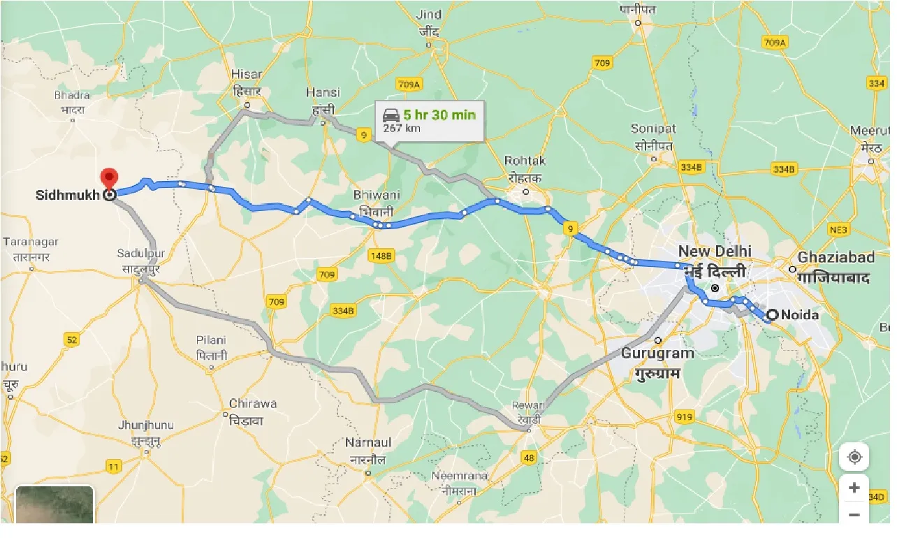 noida-to-sidhmukh-taxi