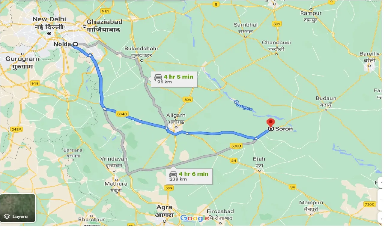 noida-to-soron-one-way