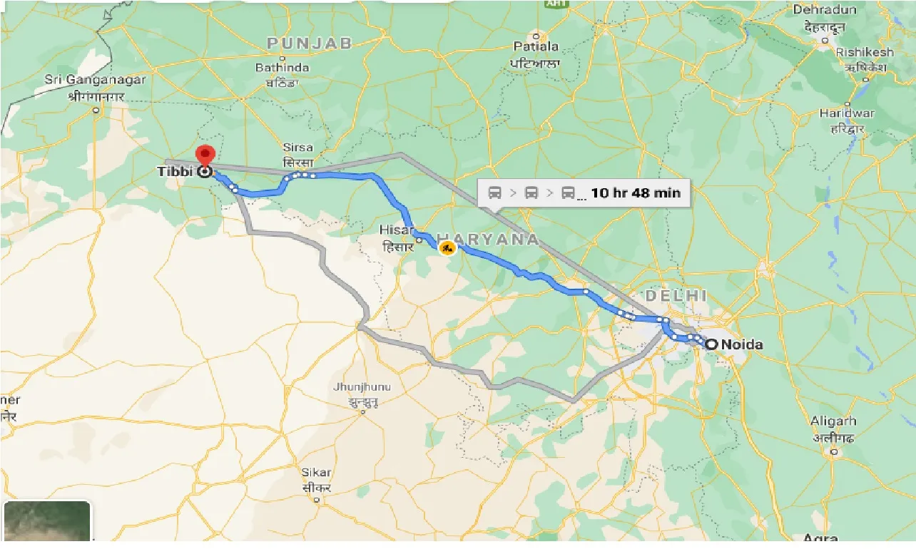 noida-to-tibbi-one-way