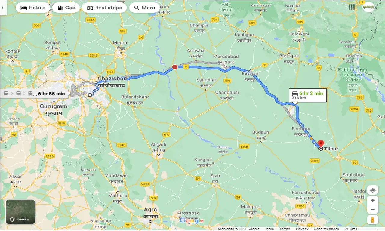 noida-to-tilhar-one-way
