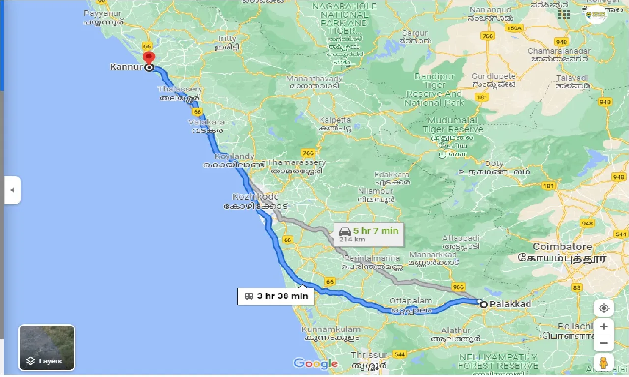 palakkad-to-kannur-round-trip
