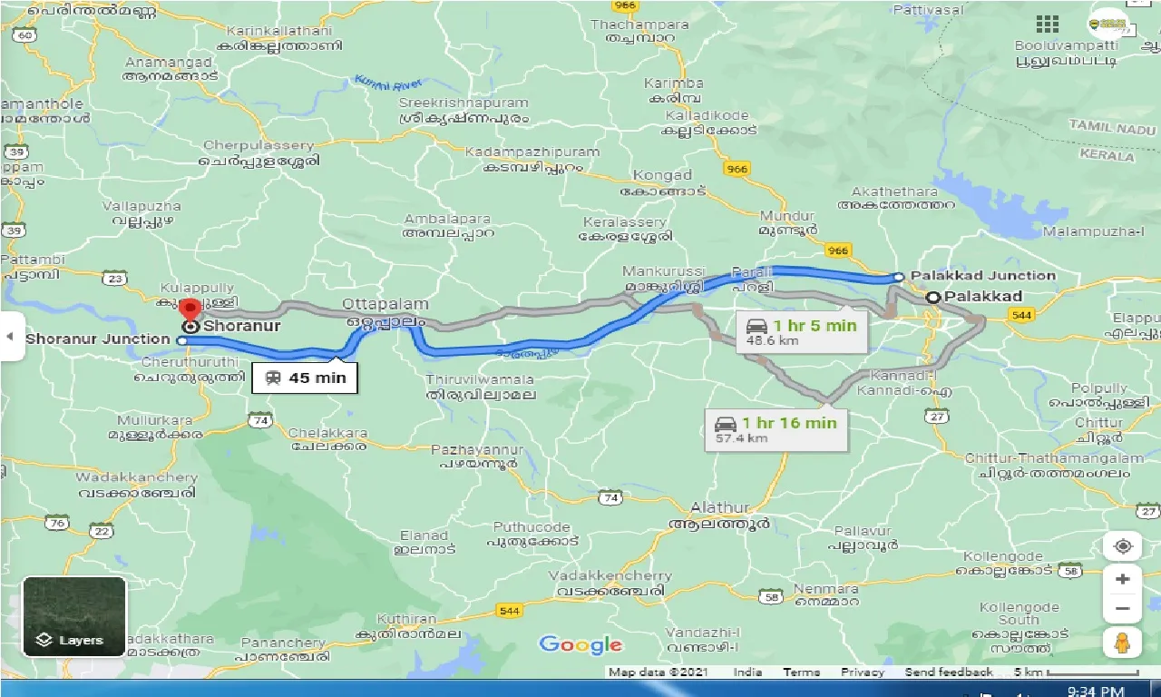 palakkad-to-shoranur-one-way