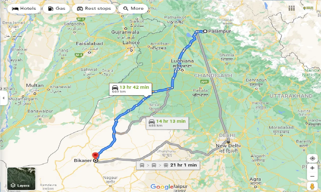 palampur-to-Bikaner-one-way