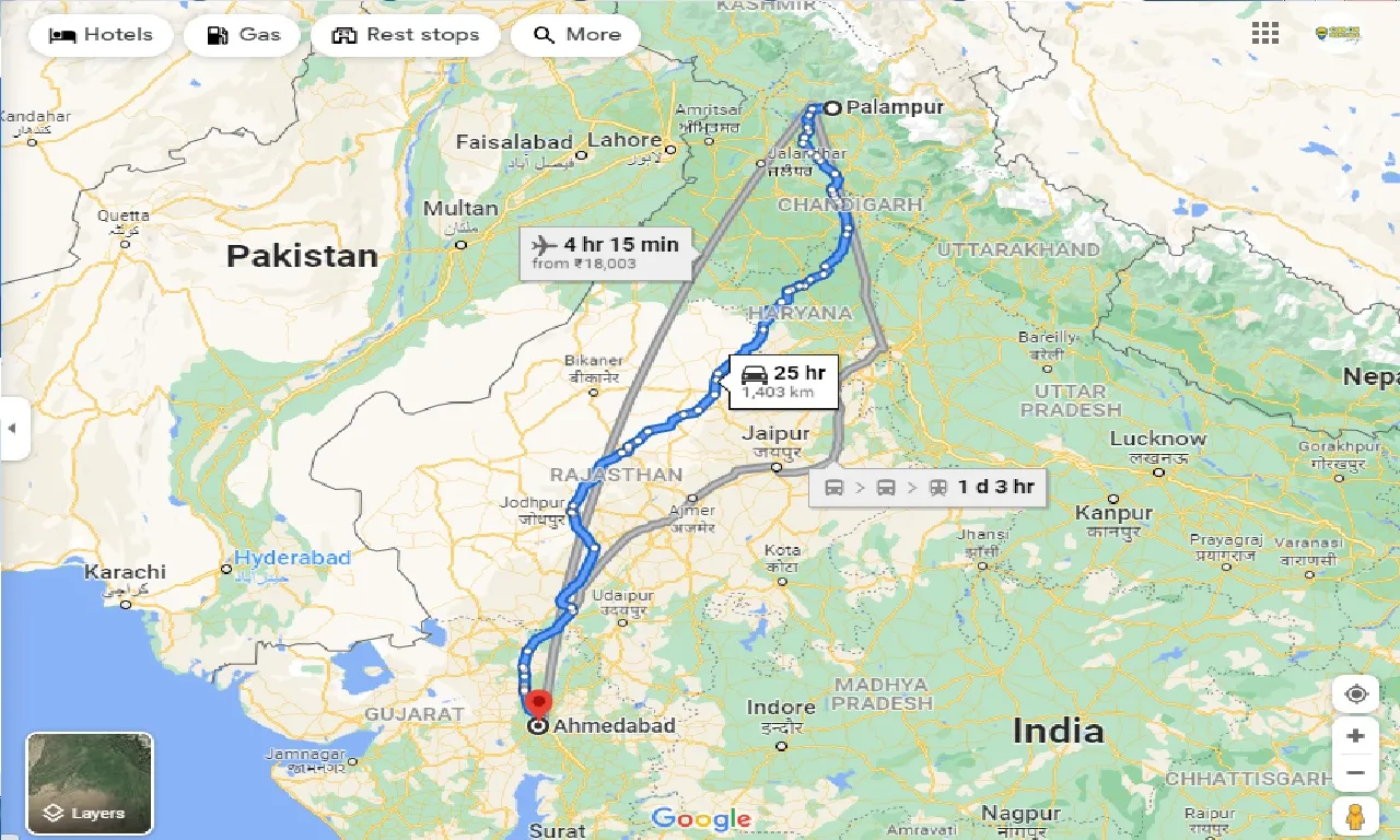 palampur-to-ahmedabad-taxi