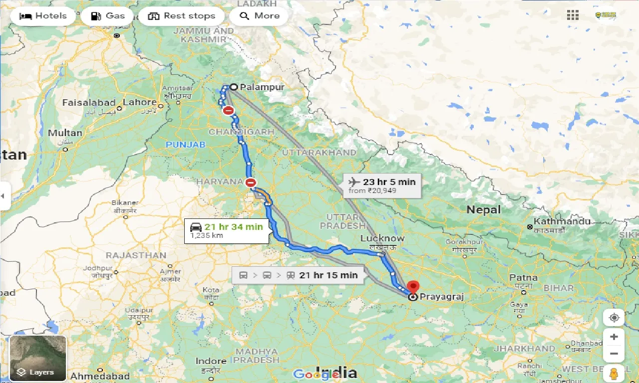 palampur-to-allahabad-one-way