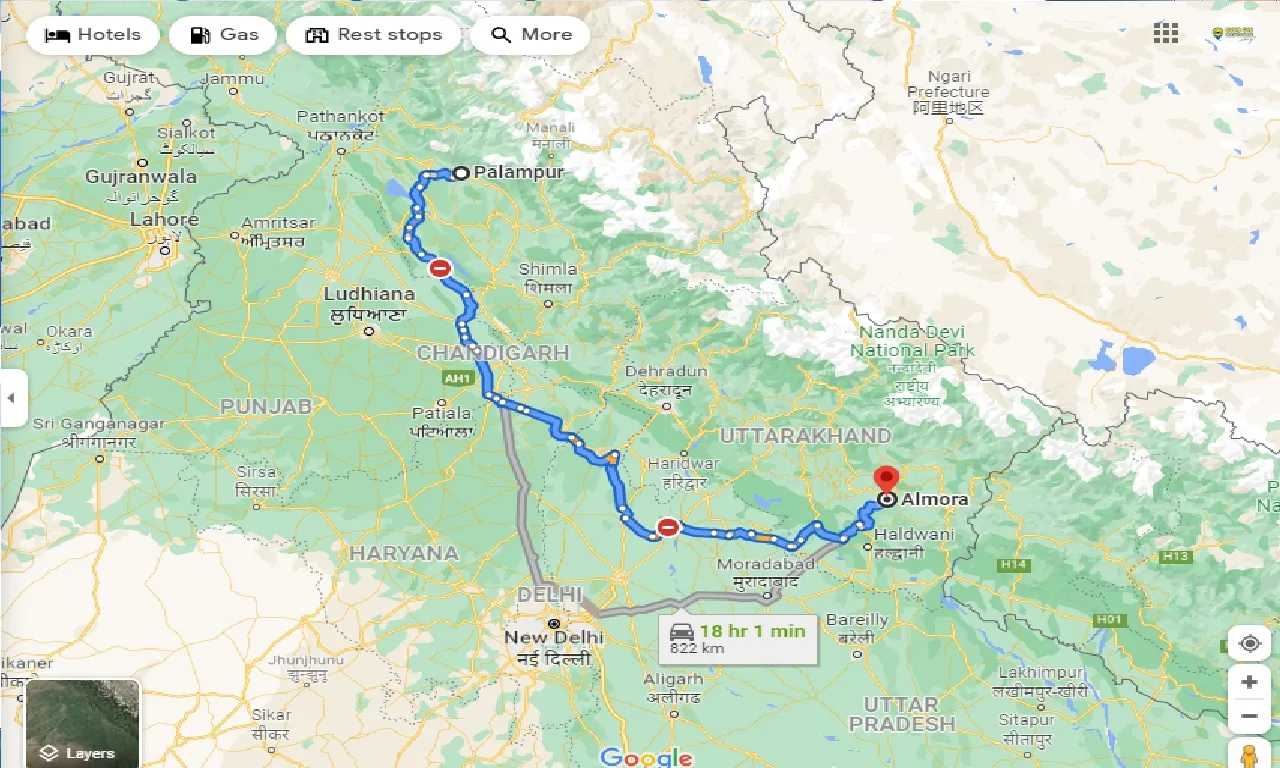 palampur-to-almora-taxi