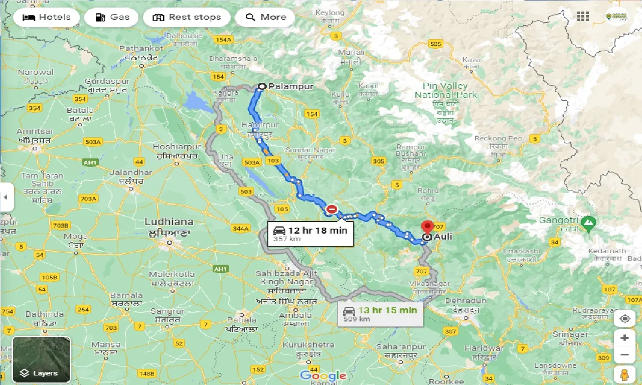 palampur-to-auli-taxi