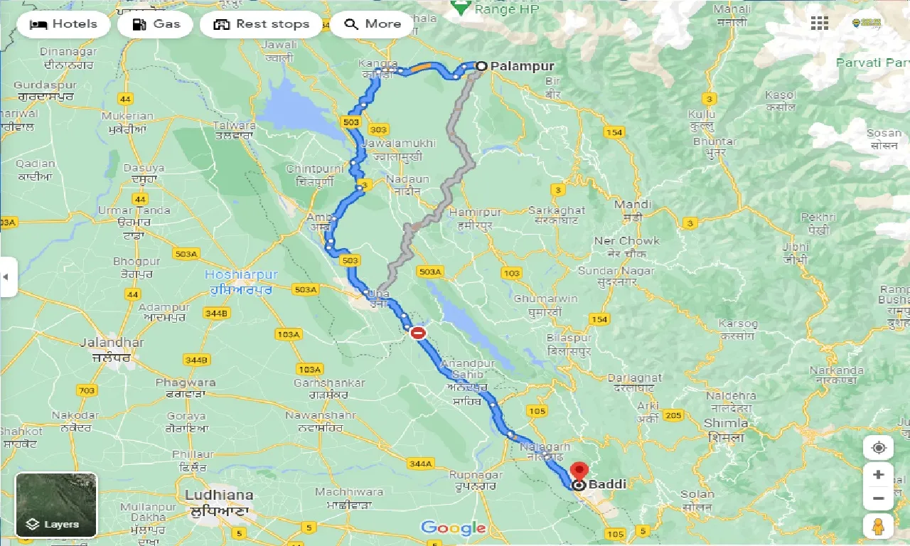 palampur-to-baddi-taxi
