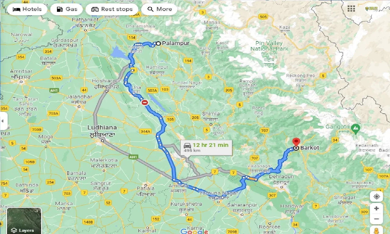 palampur-to-barkot-taxi