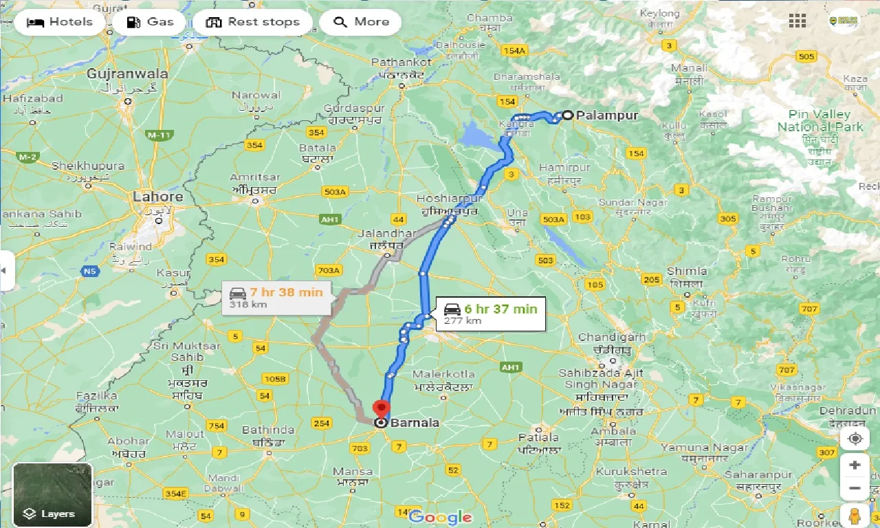 palampur-to-barnala-one-way
