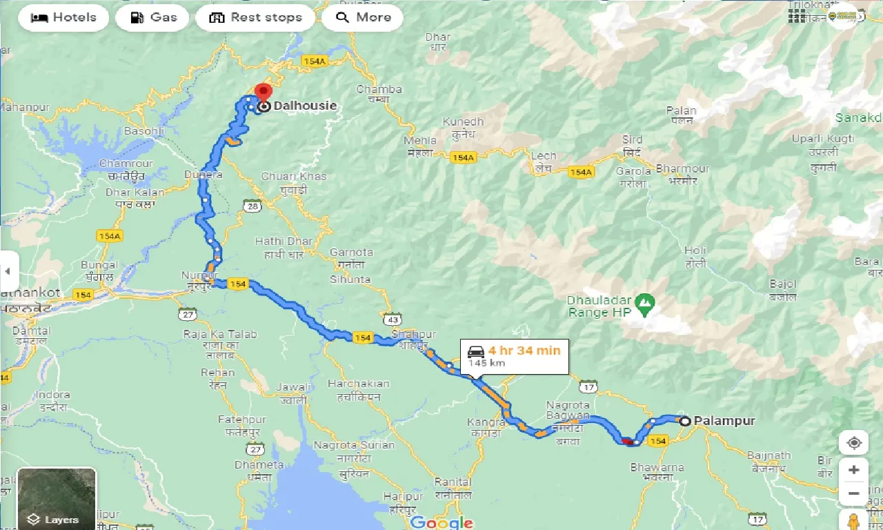 palampur-to-dalhousie-one-way