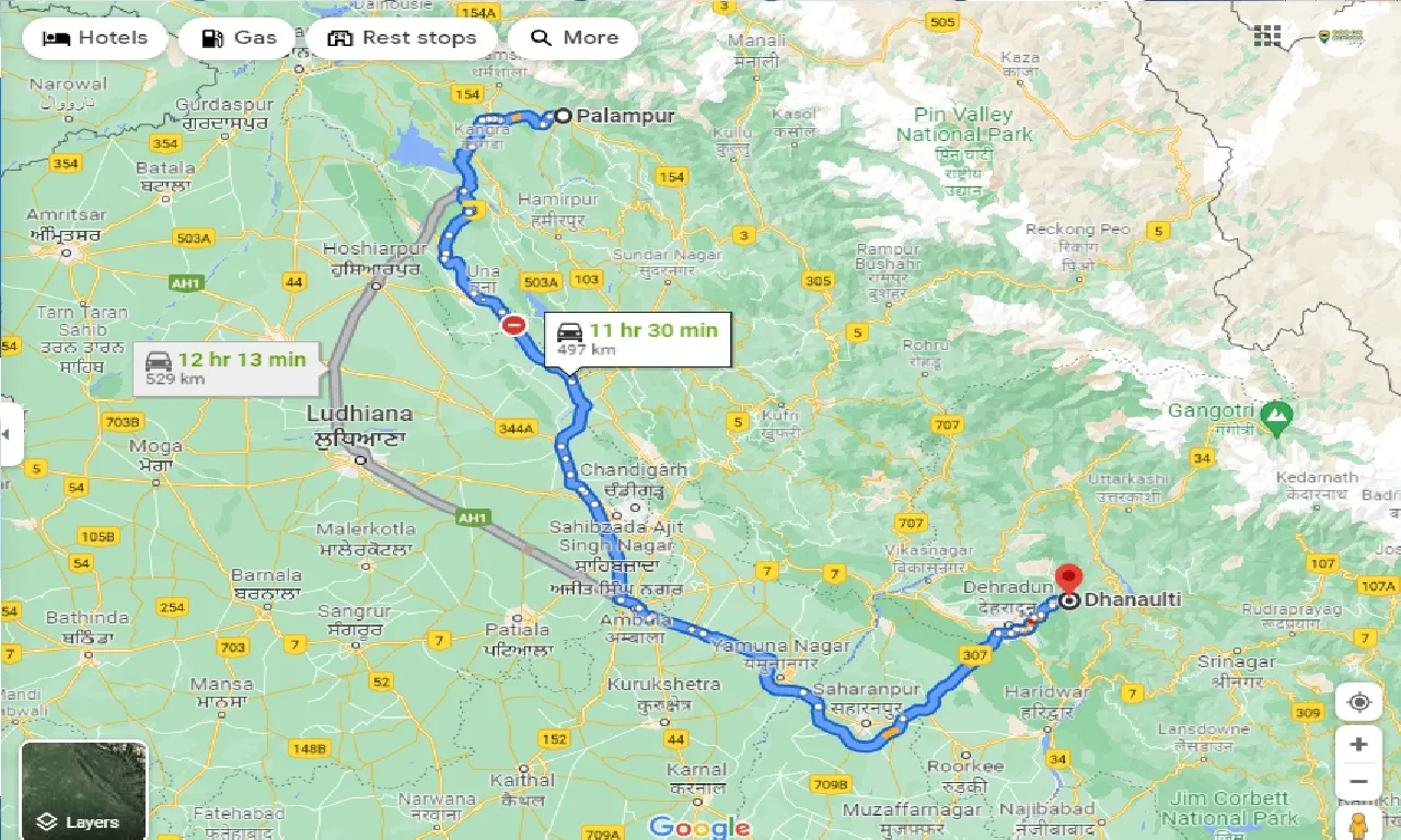 palampur-to-dhanaulti-taxi