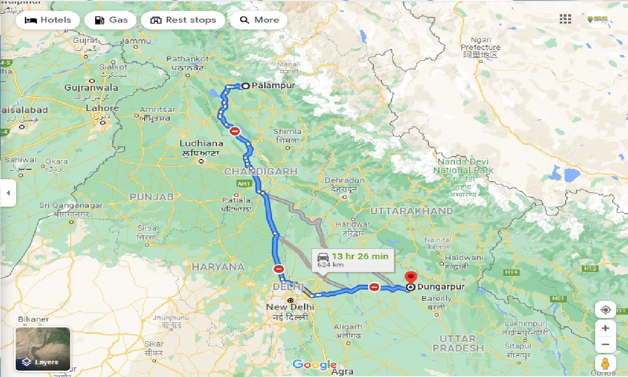 palampur-to-dungarpur-one-way