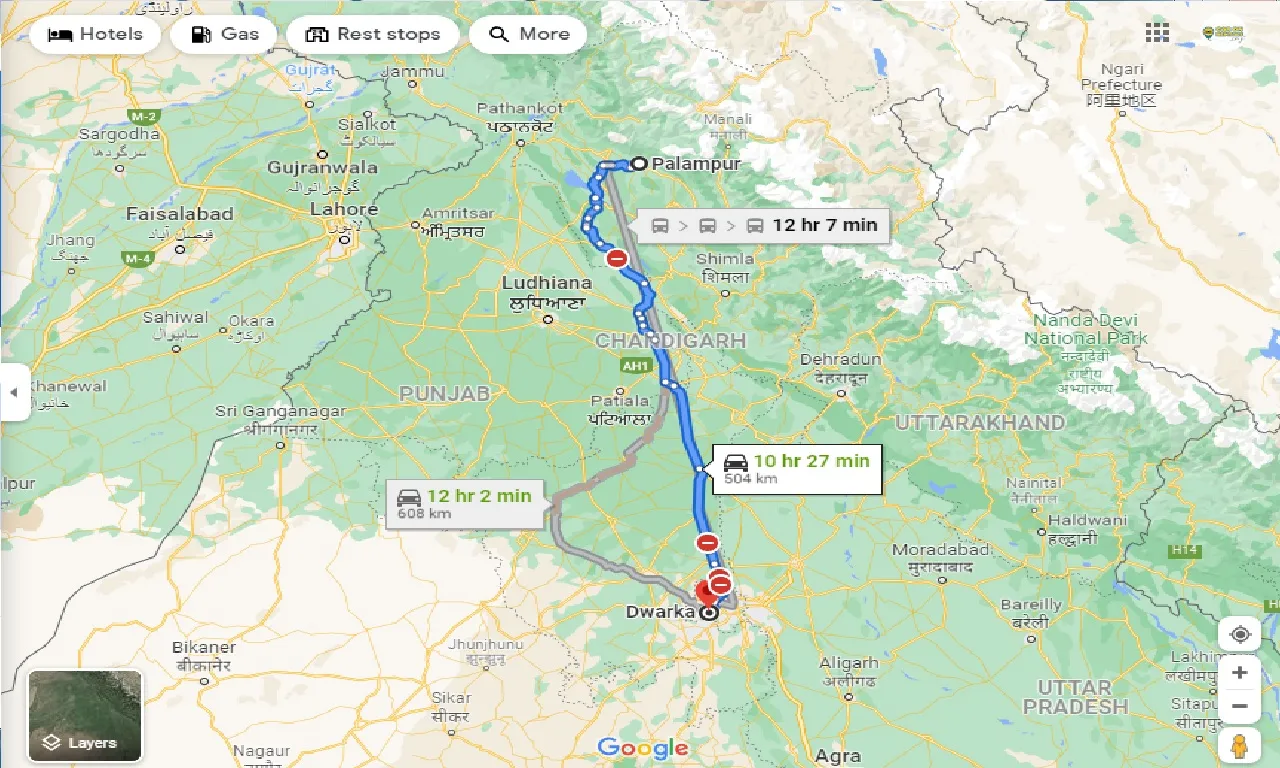 palampur-to-dwarka-delhi-one-way