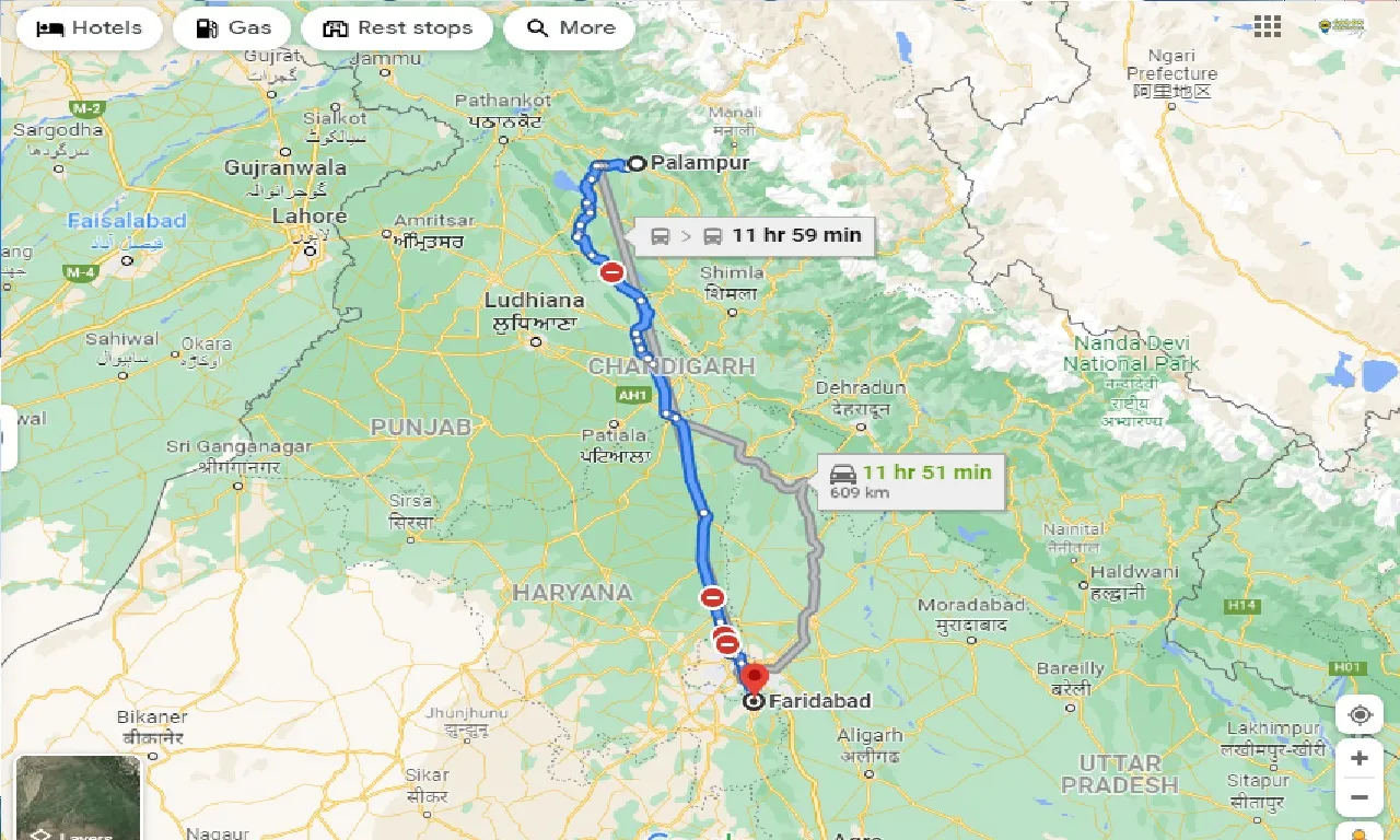 palampur-to-faridabad-taxi