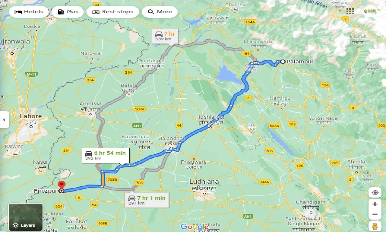 palampur-to-firozpur-taxi