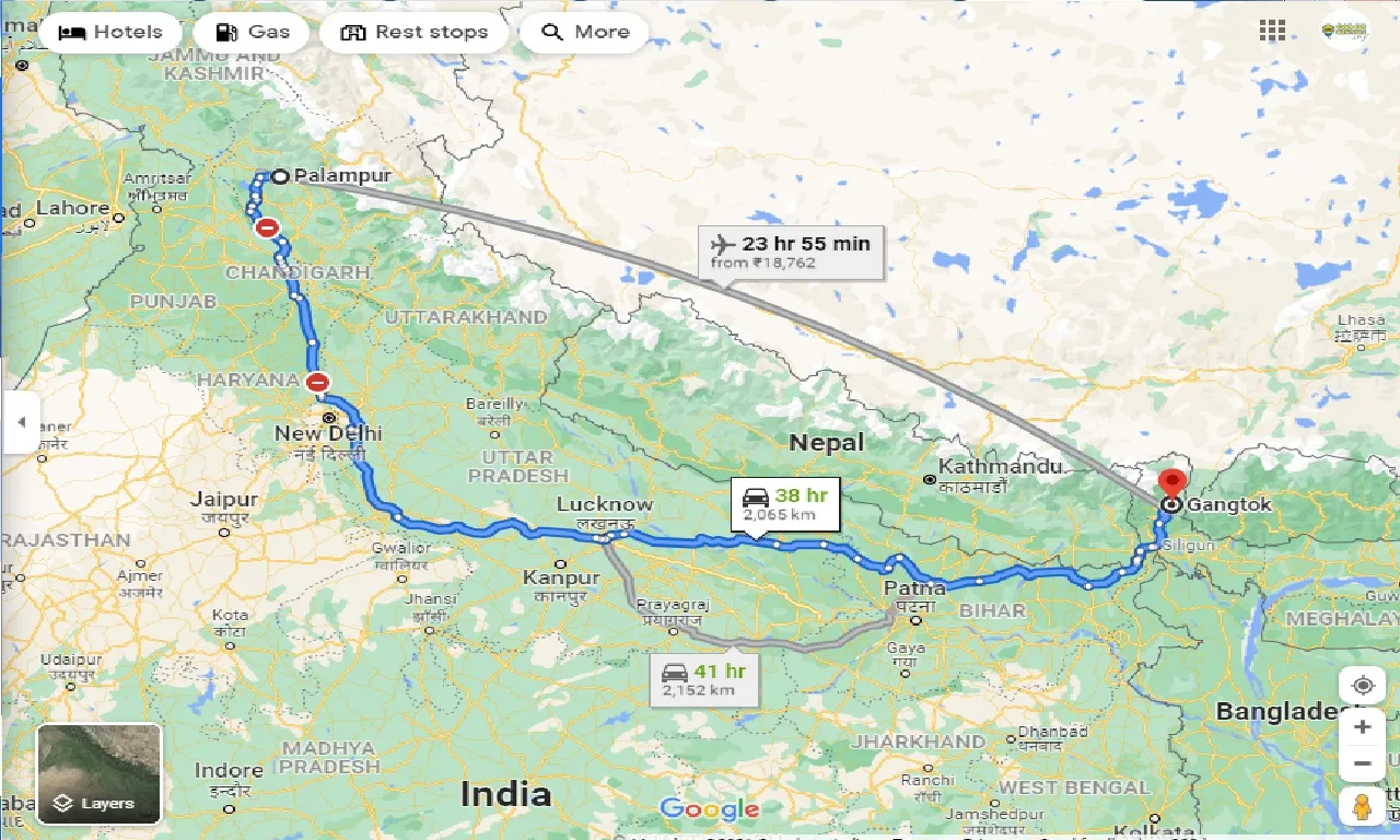 palampur-to-gangtok-taxi