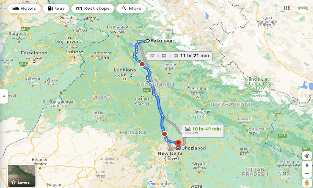 palampur-to-ghaziabad-one-way