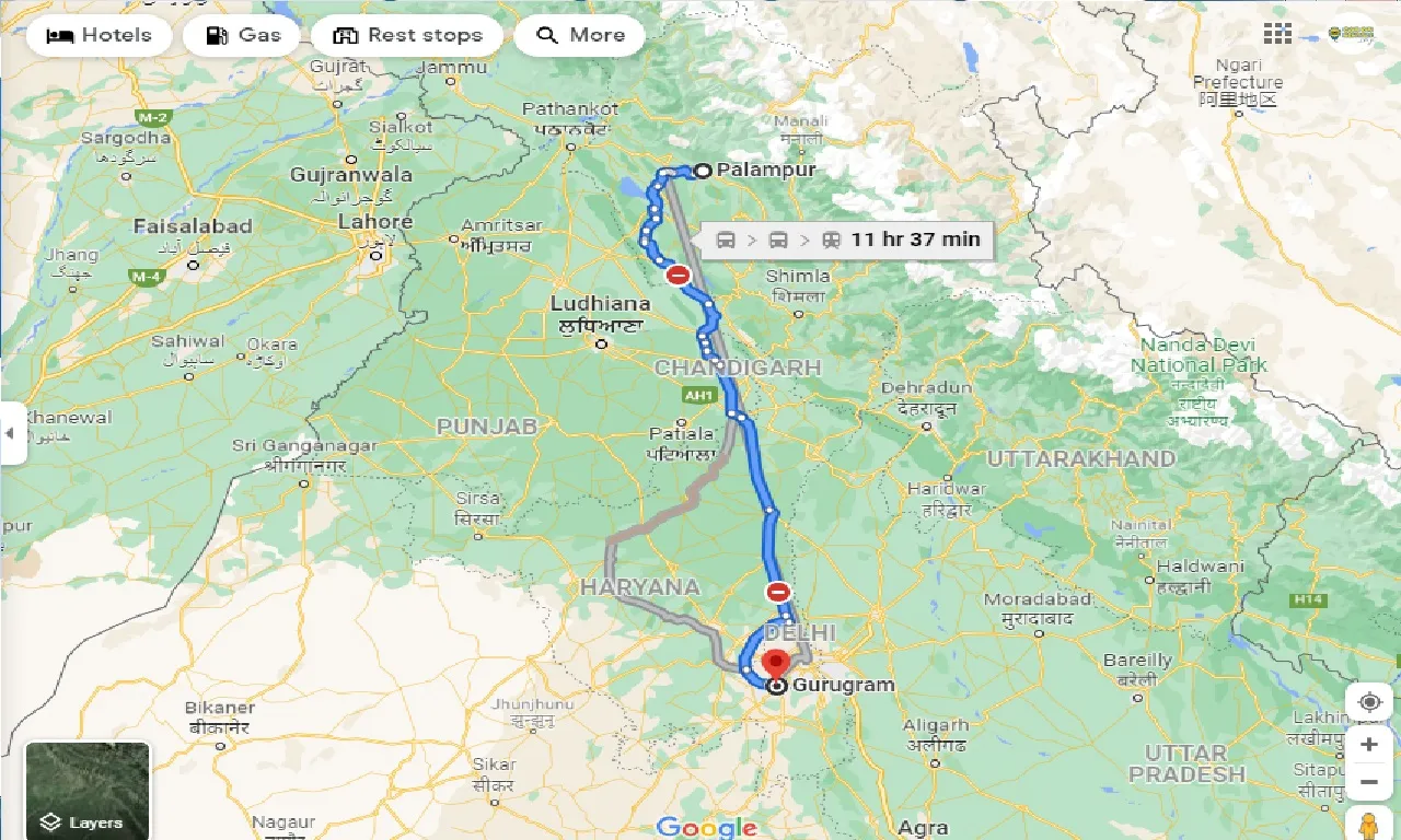 palampur-to-gurgaon-taxi