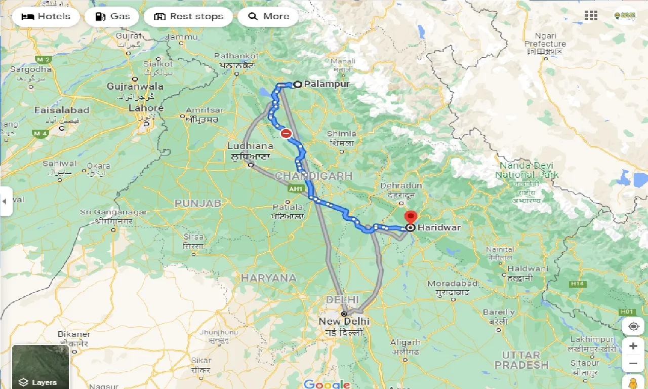 palampur-to-haridwar-one-way
