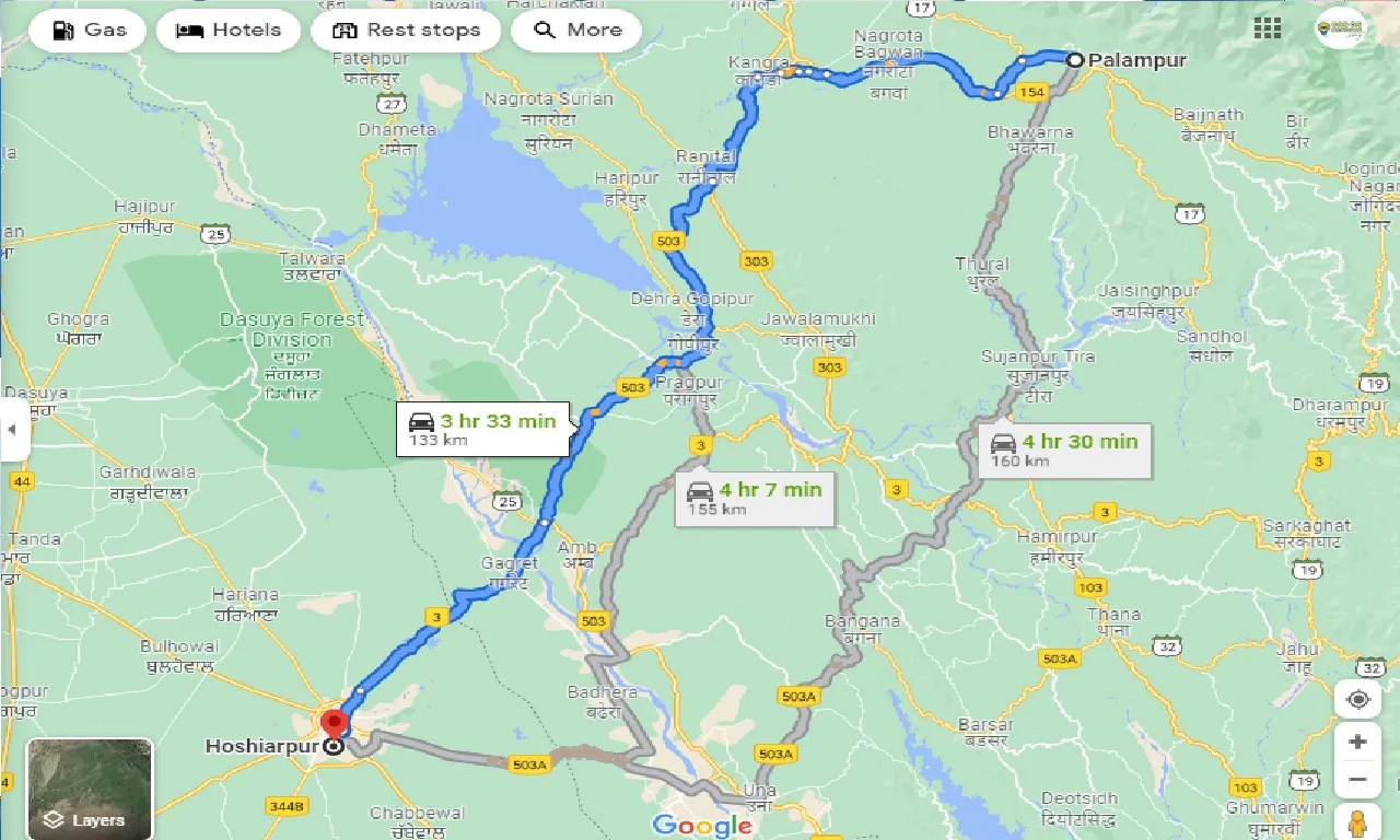 palampur-to-hoshiarpur-one-way