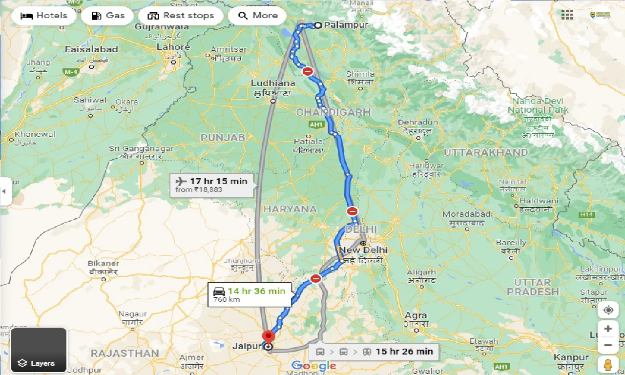 palampur-to-jaipur-taxi