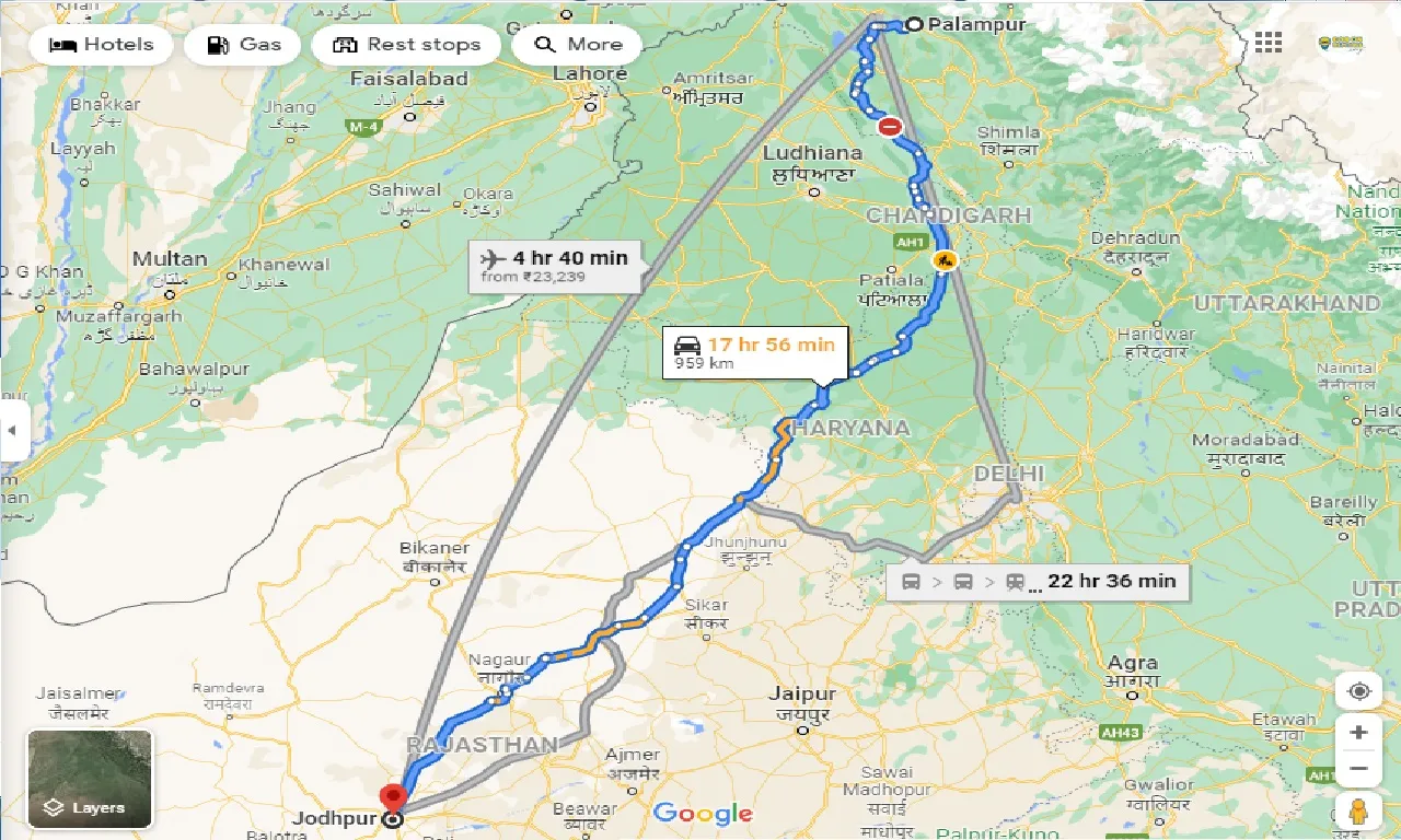 palampur-to-jodhpur-one-way