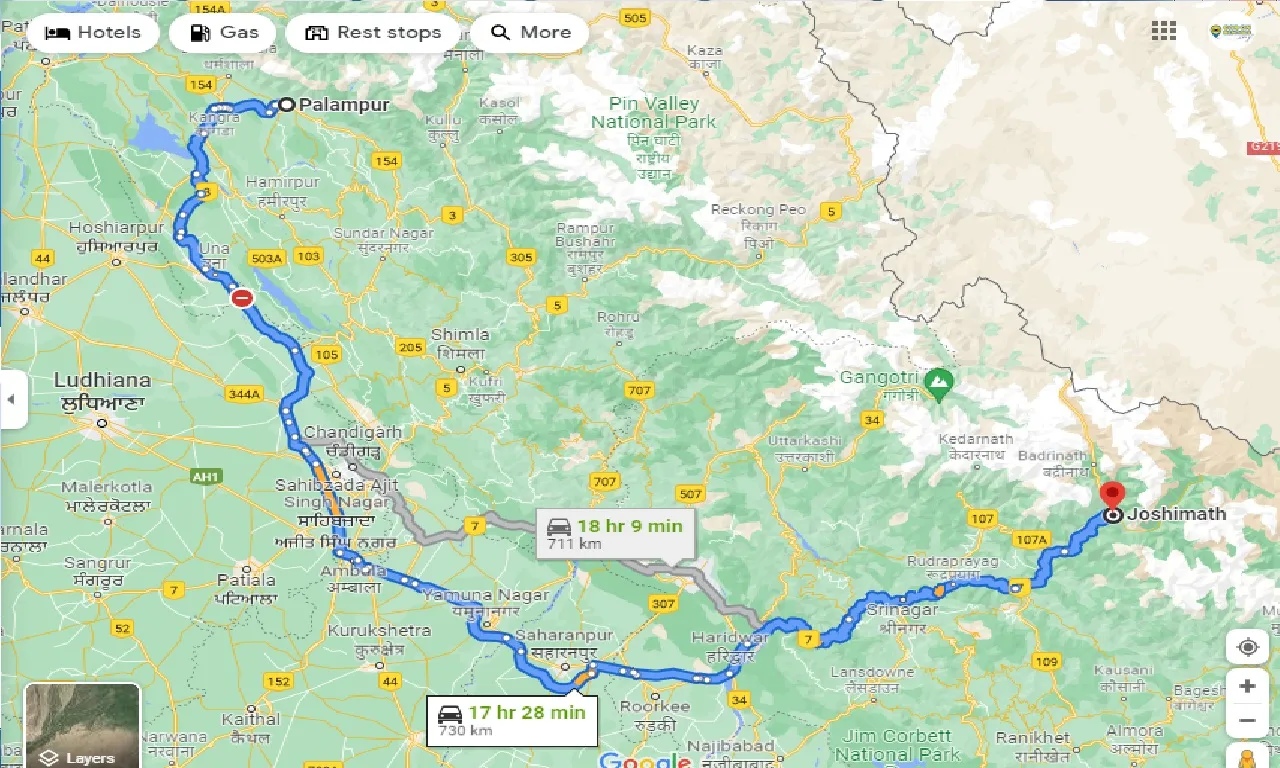 palampur-to-joshimath-one-way