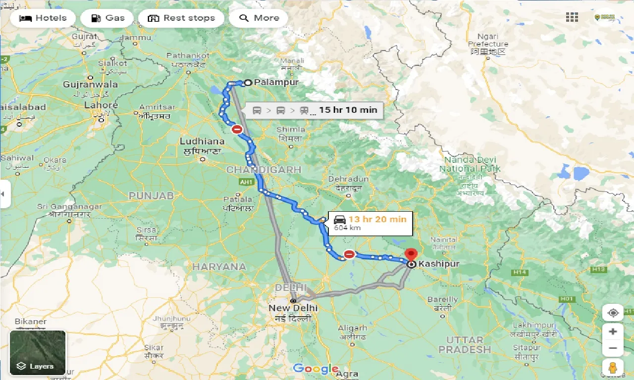 palampur-to-kashipur-taxi