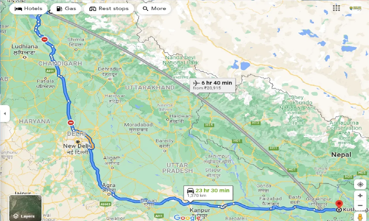 palampur-to-kushinagar-one-way