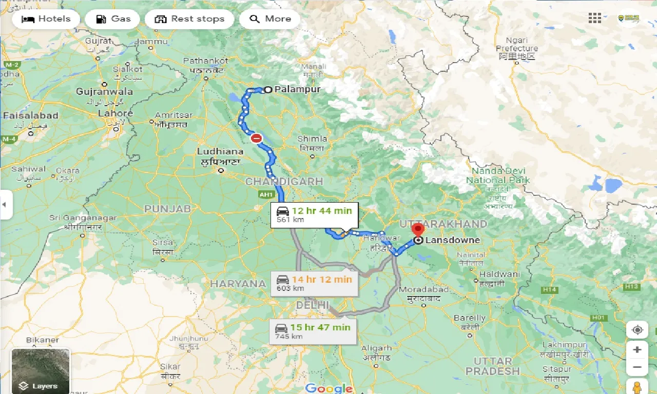 palampur-to-lansdowne-one-way