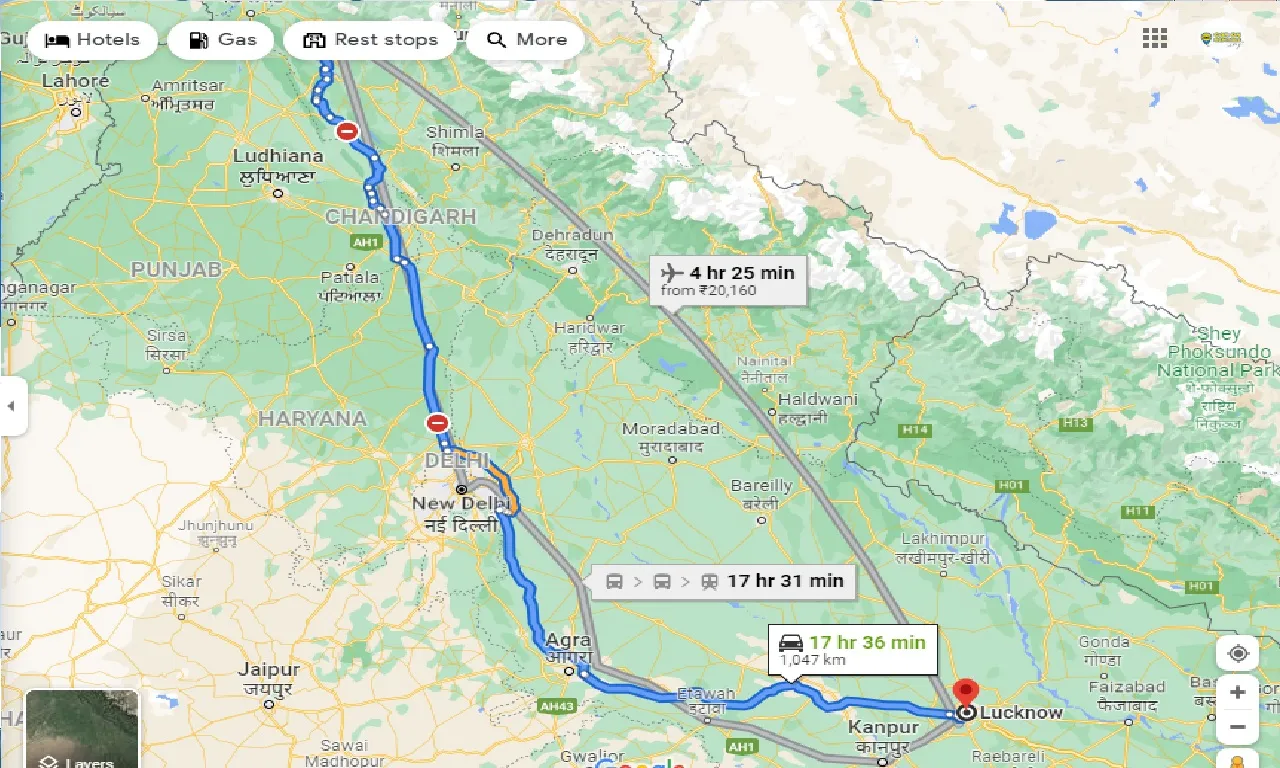 palampur-to-lucknow-one-way