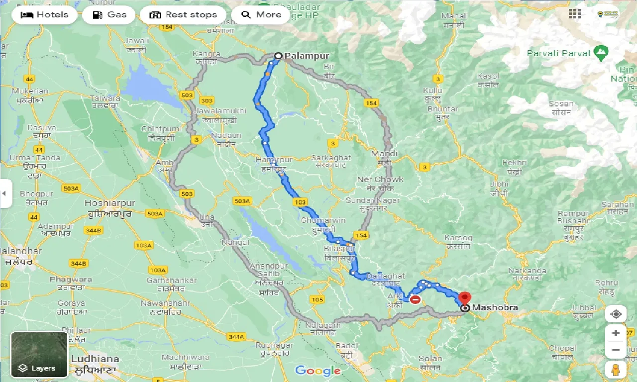 palampur-to-mashobra-taxi