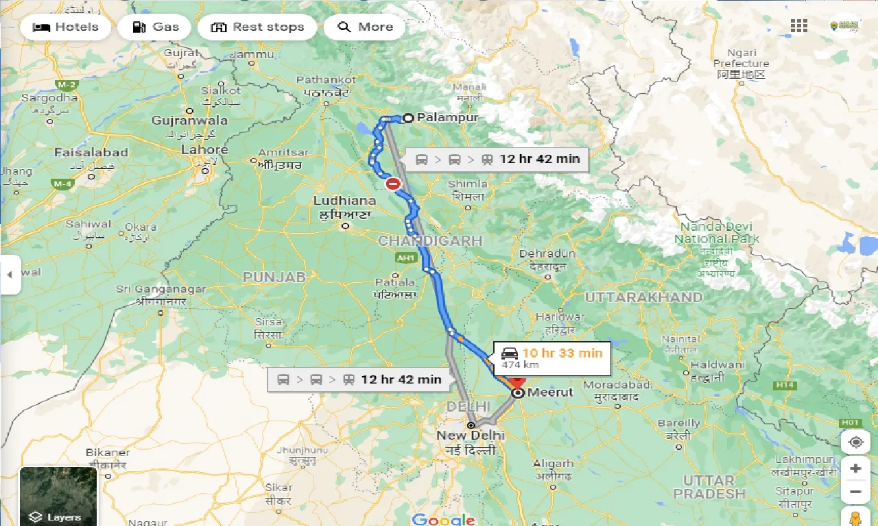 palampur-to-meerut-one-way