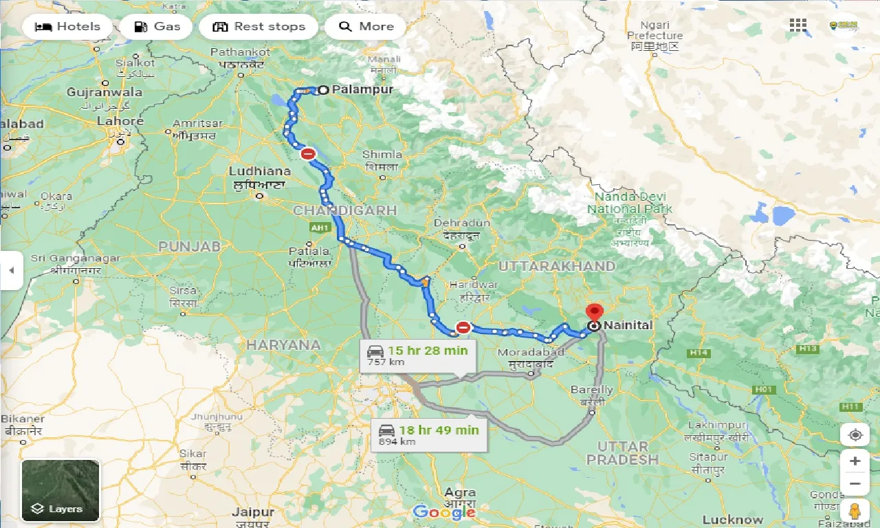 palampur-to-nainital-one-way