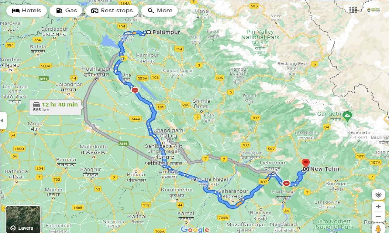 palampur-to-new-tehri-one-way