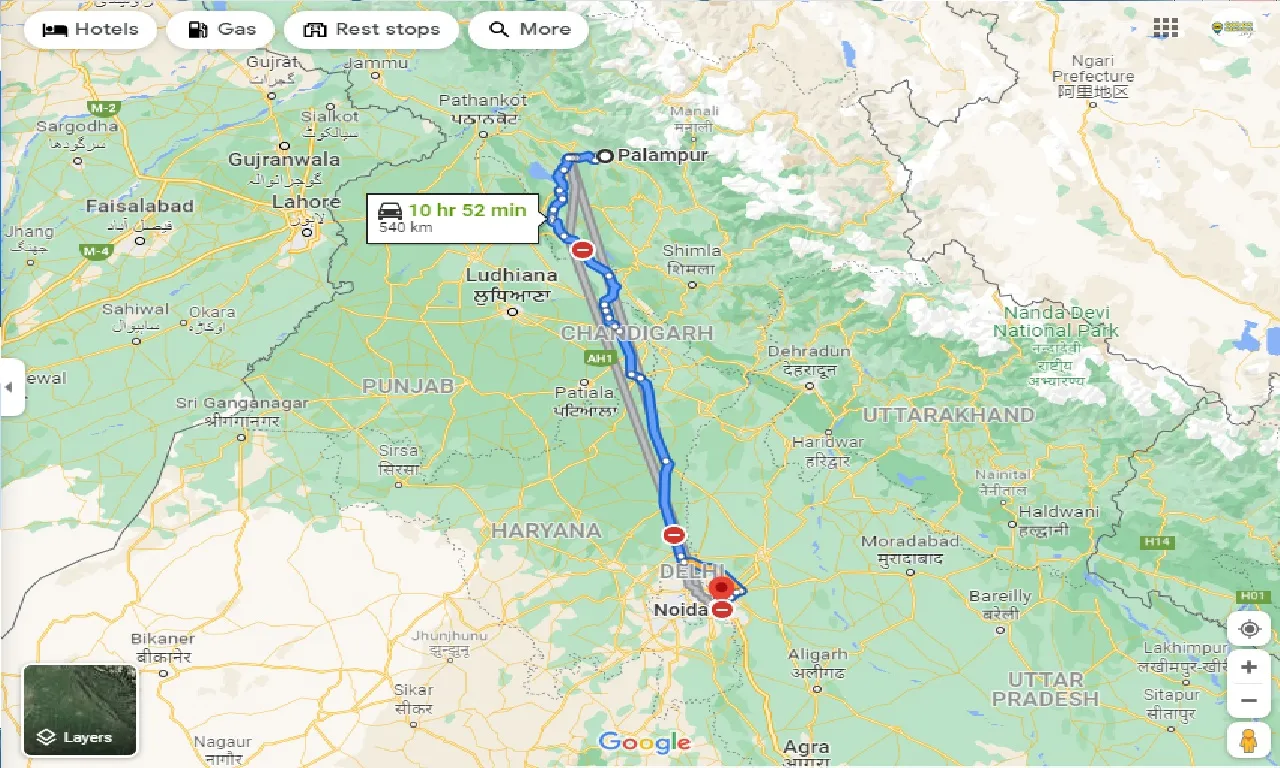 palampur-to-noida-taxi