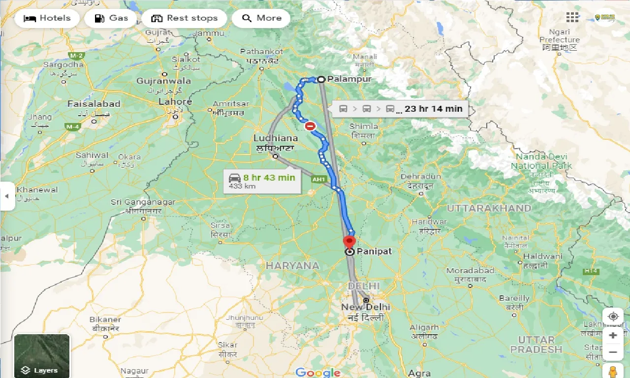 palampur-to-panipat-taxi
