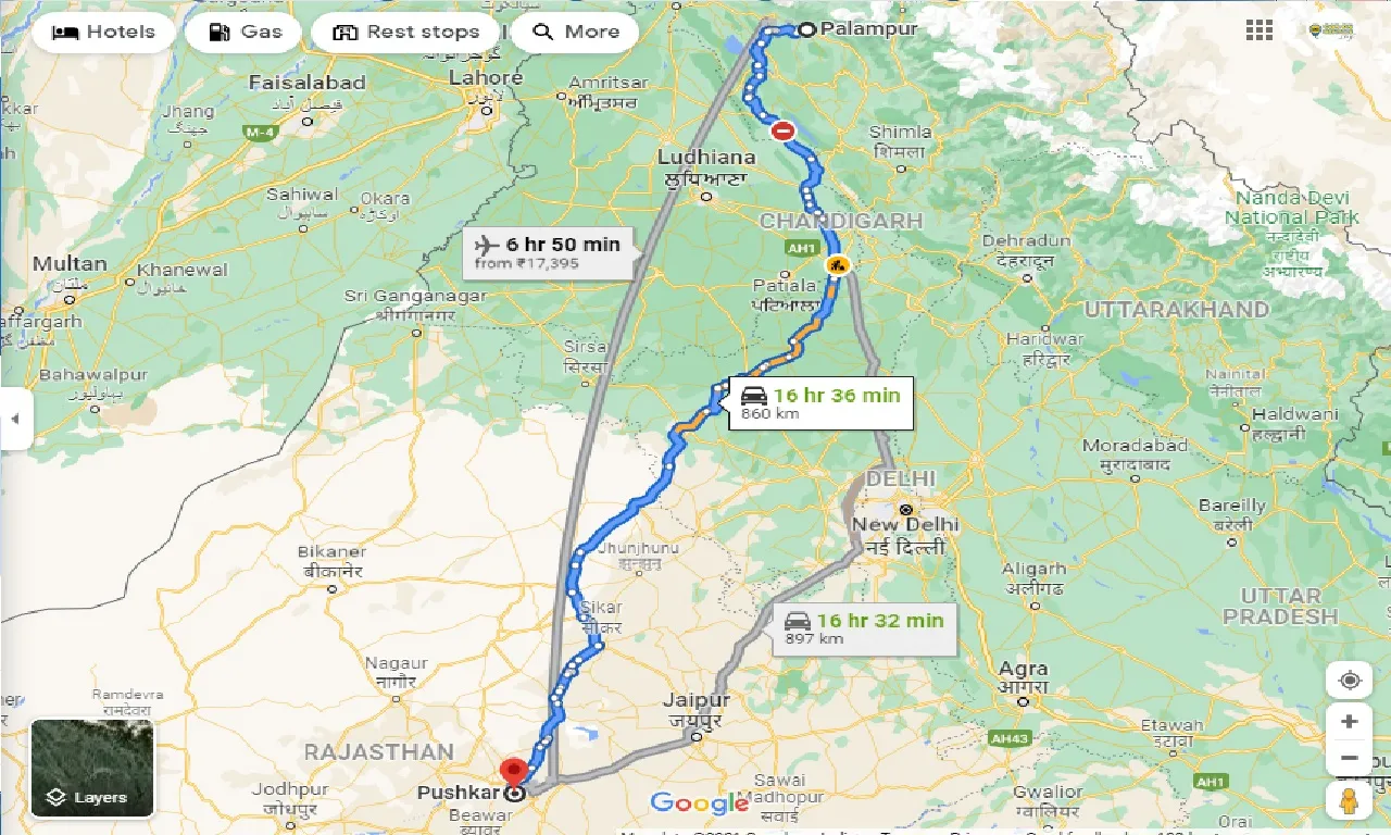 palampur-to-pushkar-taxi