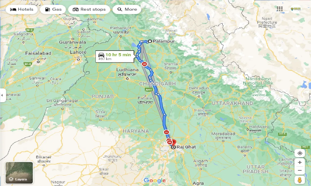 palampur-to-rajghat-one-way
